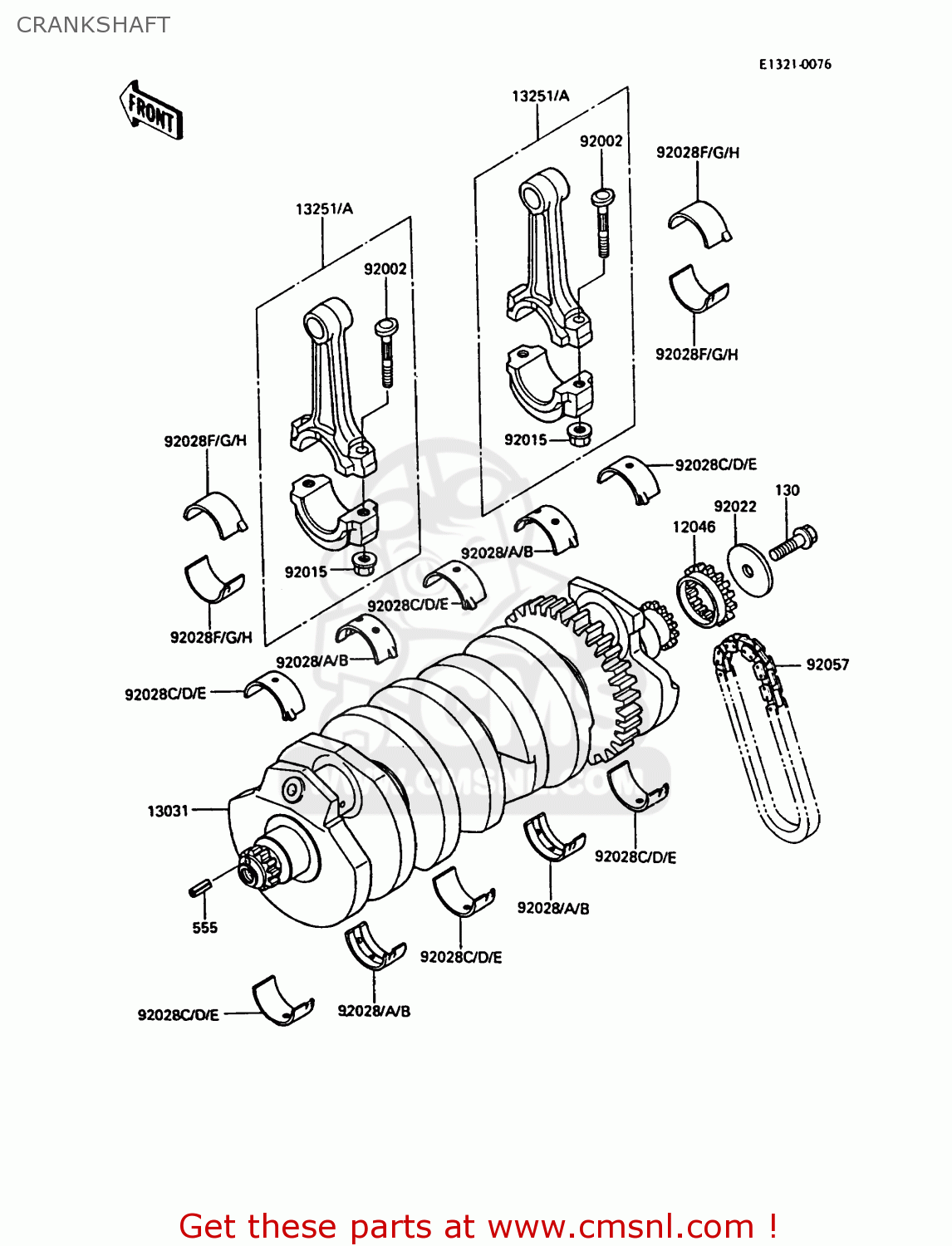 CRANKSHAFT ZG1000A3 1000GTR 1988 EUROPE FR UK NR SD ST