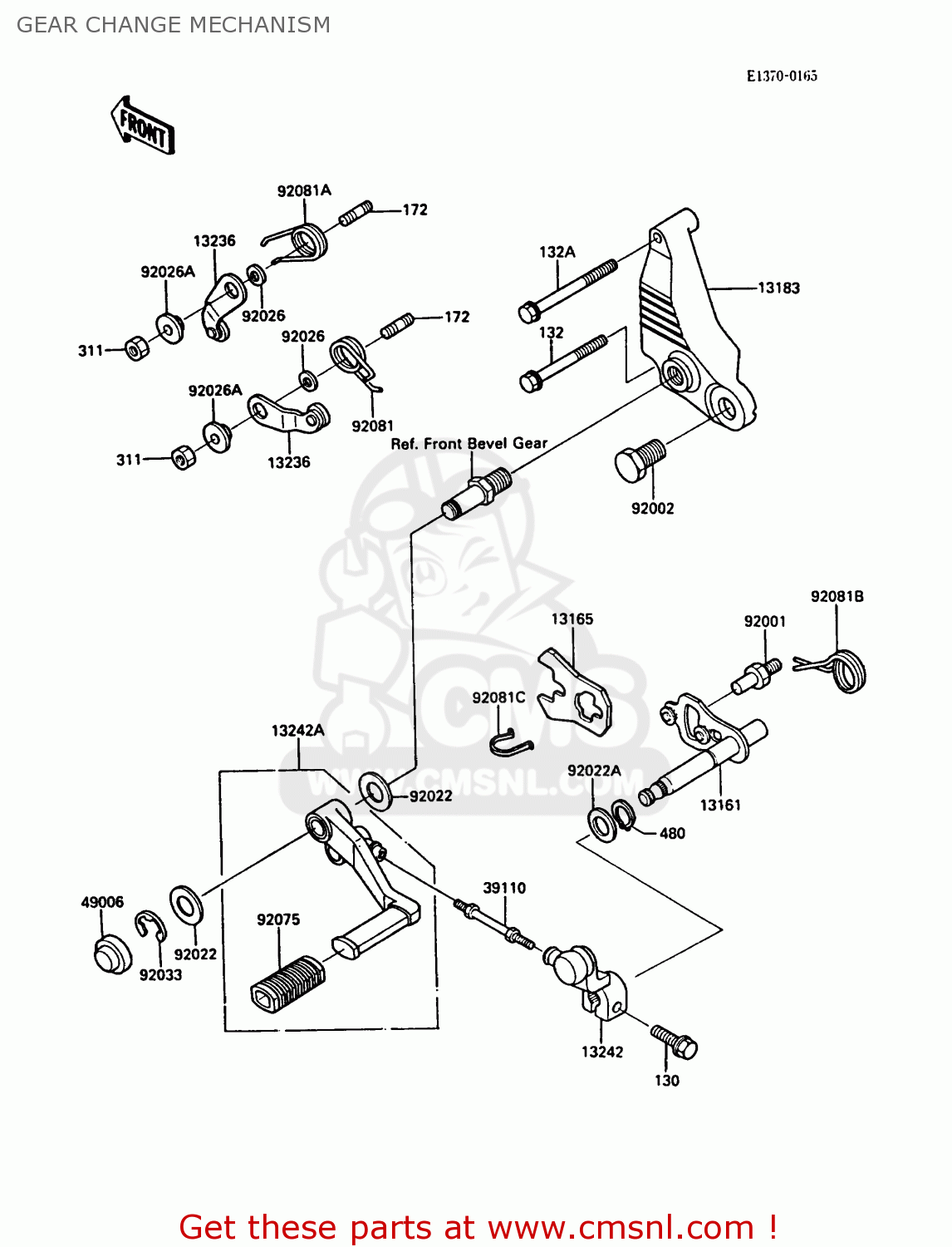 GEAR CHANGE MECHANISM ZG1000A3 1000GTR 1988 EUROPE FR UK NR SD ST