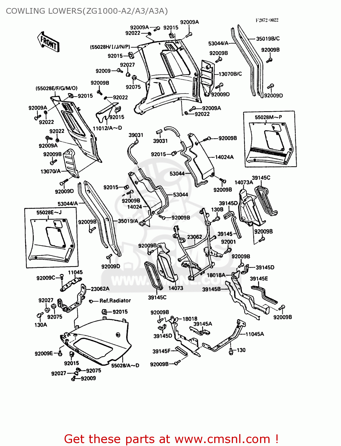 COWLING LOWERS(ZG1000-A2/A3/A3A) ZG1000A3 1000GTR 1988 EUROPE FR UK NR SD ST