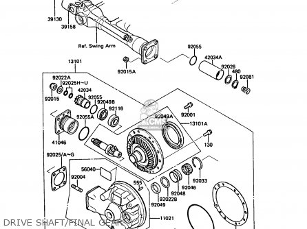 DRIVE SHAFT/FINAL GEAR - ZG1000A3 1000GTR 1988 EUROPE FR UK NR SD ST