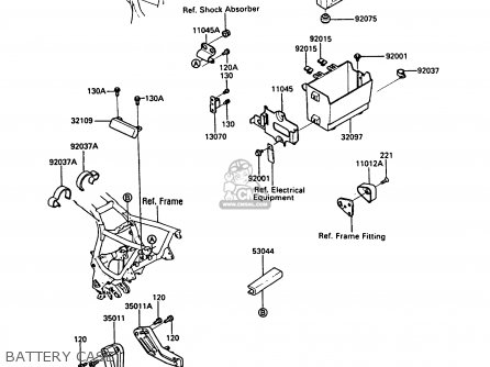 BATTERY CASE - ZG1000A3 1000GTR 1988 EUROPE FR UK NR SD ST