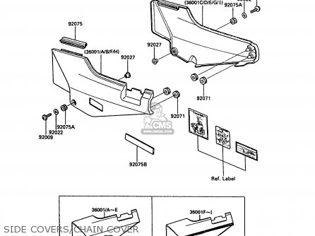 SIDE COVERS/CHAIN COVER - ZG1000A3 1000GTR 1988 EUROPE FR UK NR SD ST