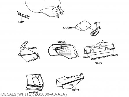 DECALS(WHITE)(ZG1000-A3/A3A) - ZG1000A3 1000GTR 1988 EUROPE FR UK NR SD ST