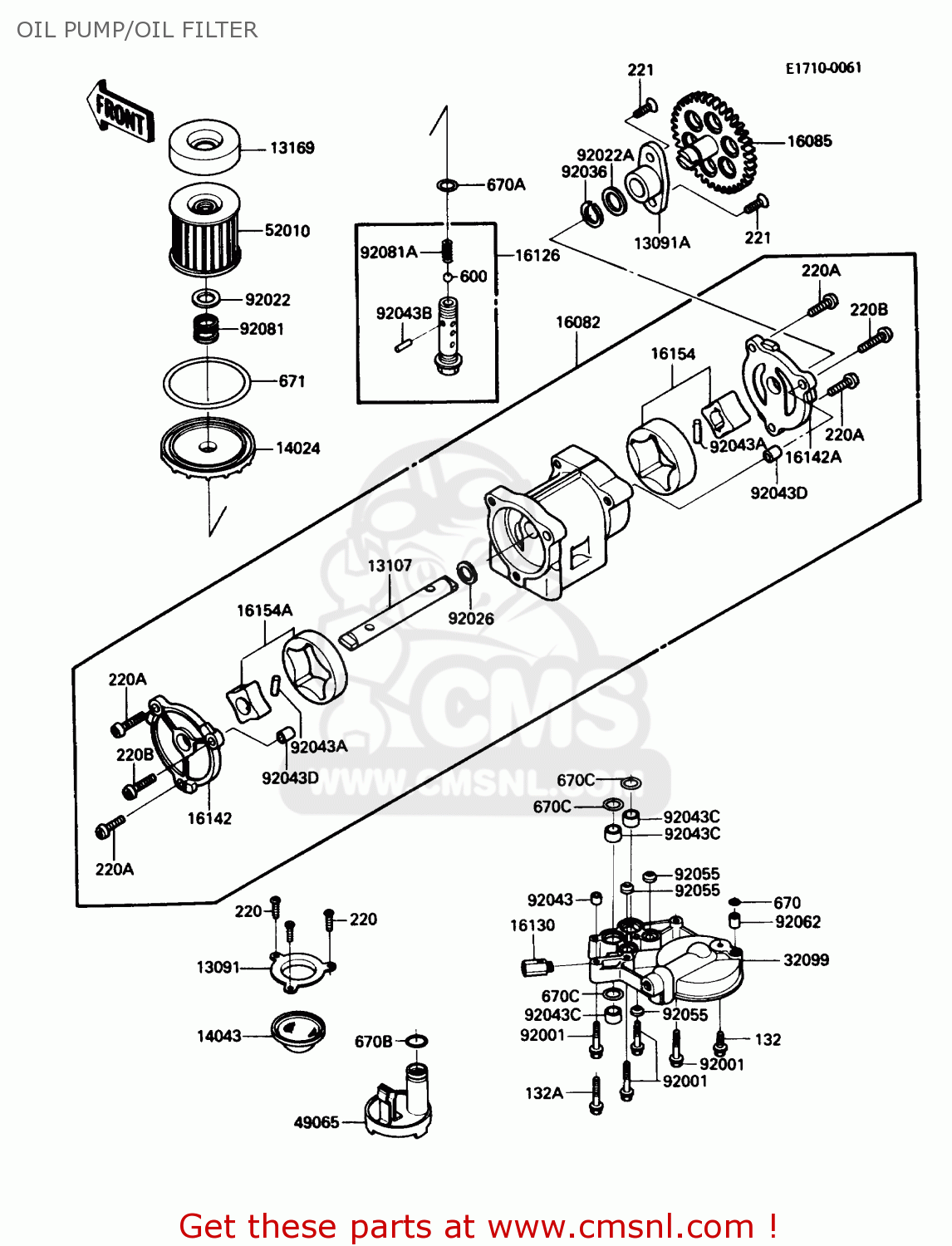 OIL PUMP/OIL FILTER ZG1000A3 CONCOURS 1988 USA CALIFORNIA CANADA