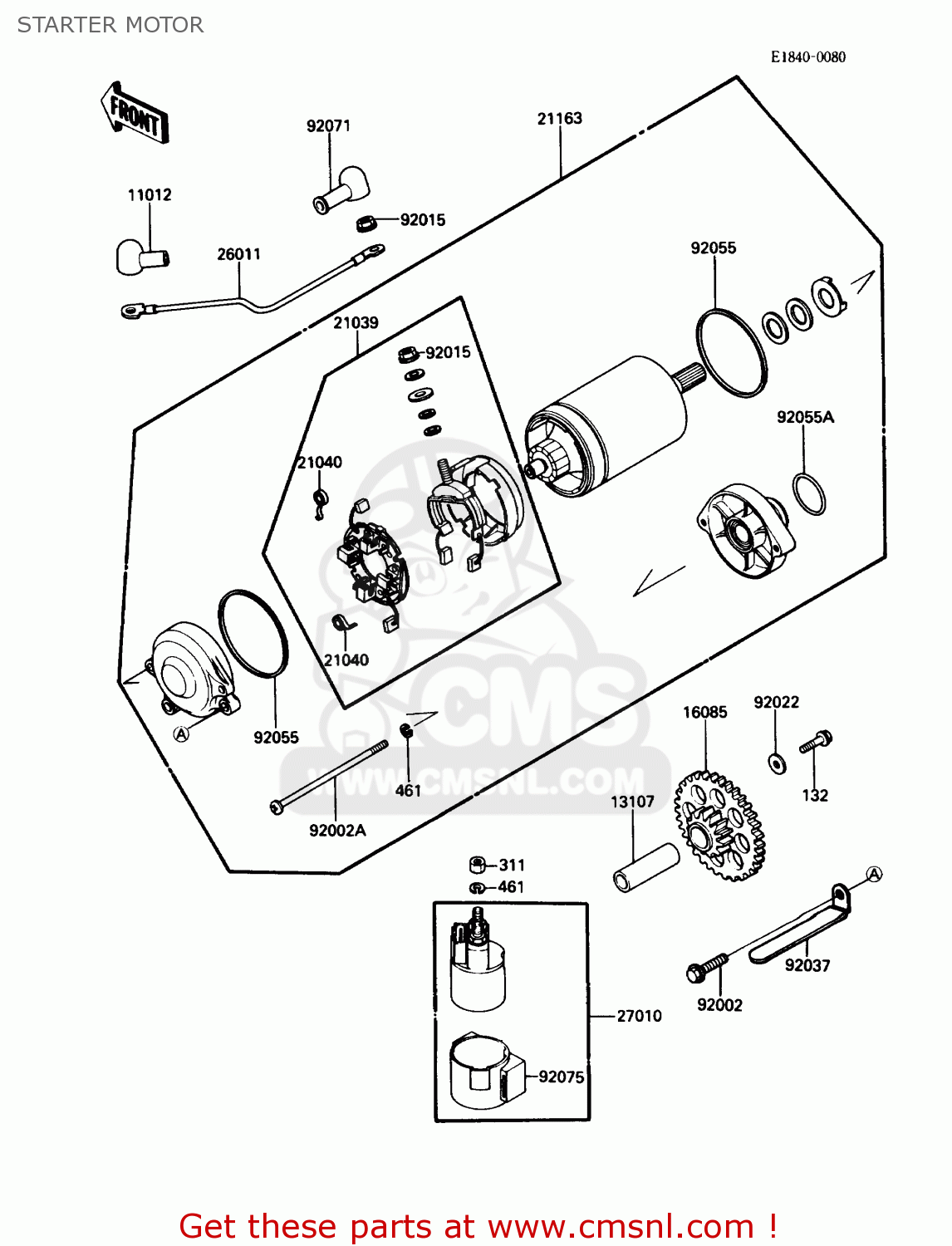 STARTER MOTOR ZG1000A3 CONCOURS 1988 USA CALIFORNIA CANADA
