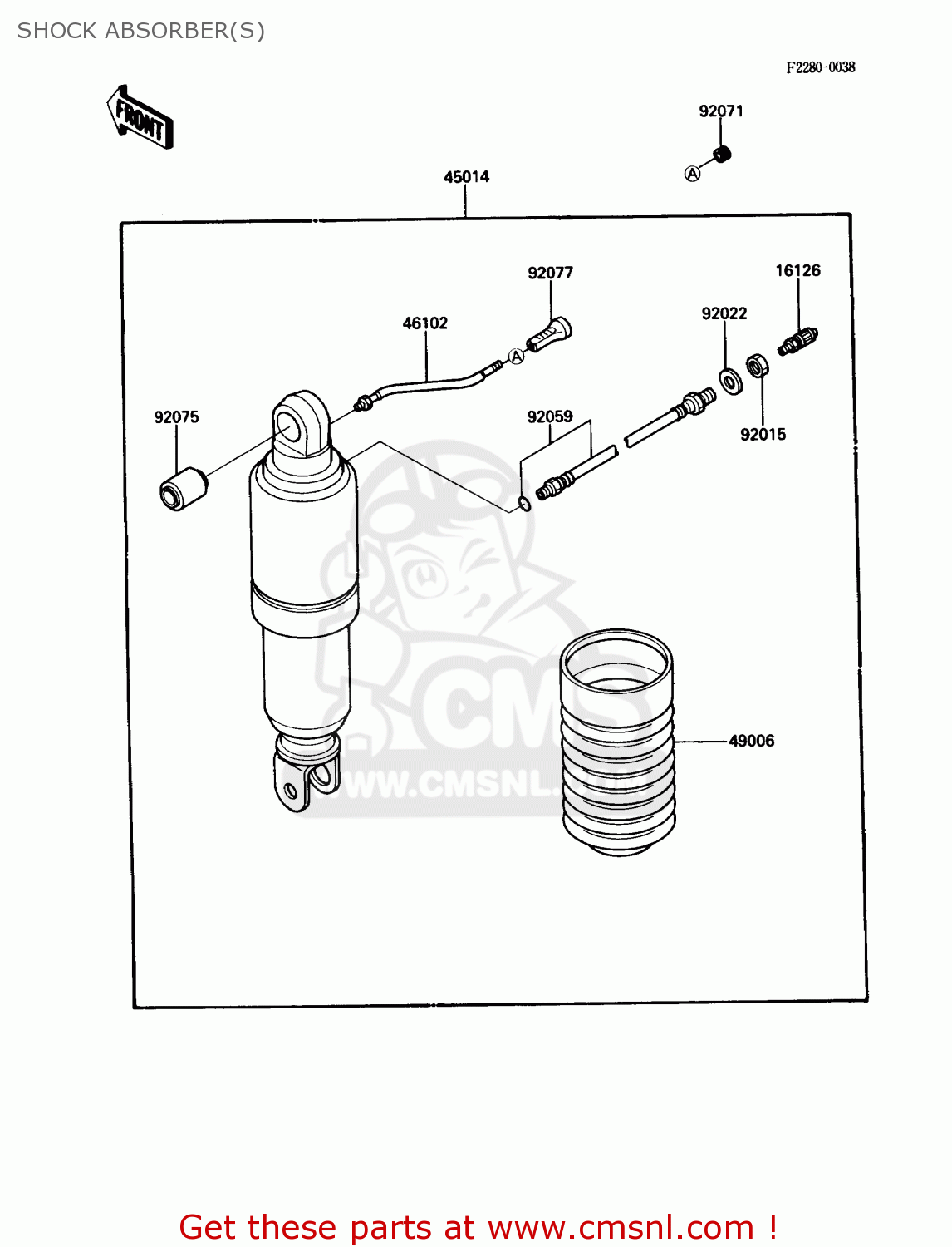 SHOCK ABSORBER(S) ZG1000A3 CONCOURS 1988 USA CALIFORNIA CANADA