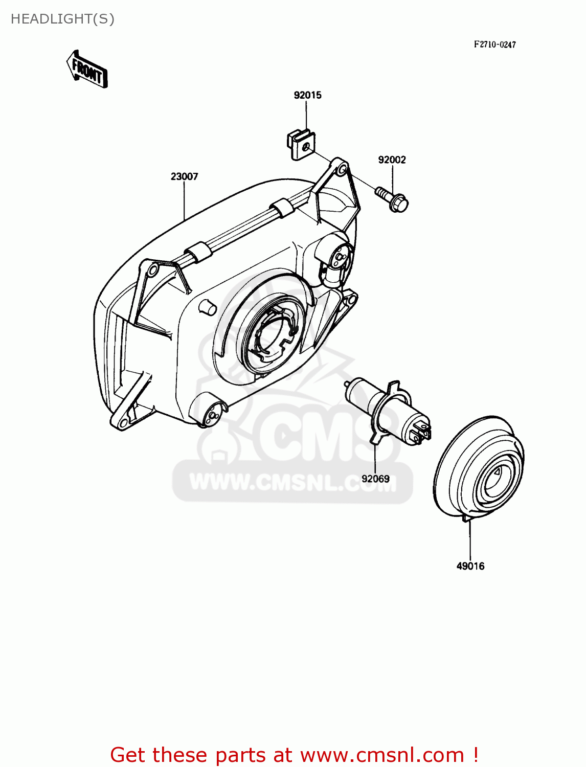 HEADLIGHT(S) ZG1000A3 CONCOURS 1988 USA CALIFORNIA CANADA