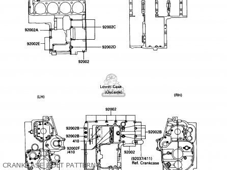 CRANKCASE BOLT PATTERN - ZG1000A3 CONCOURS 1988 USA CALIFORNIA CANADA
