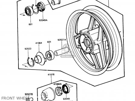 FRONT WHEEL - ZG1000A3 CONCOURS 1988 USA CALIFORNIA CANADA