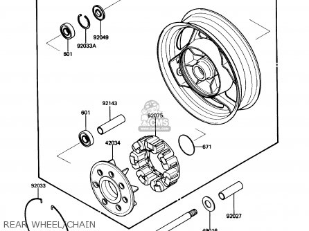 REAR WHEEL/CHAIN - ZG1000A3 CONCOURS 1988 USA CALIFORNIA CANADA