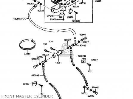 FRONT MASTER CYLINDER - ZG1000A3 CONCOURS 1988 USA CALIFORNIA CANADA