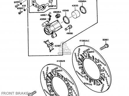 FRONT BRAKE - ZG1000A3 CONCOURS 1988 USA CALIFORNIA CANADA