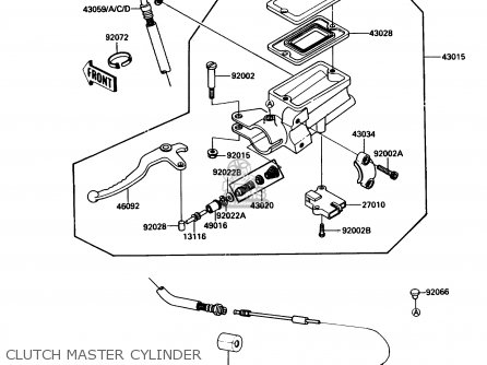 CLUTCH MASTER CYLINDER - ZG1000A3 CONCOURS 1988 USA CALIFORNIA CANADA