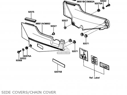 SIDE COVERS/CHAIN COVER - ZG1000A3 CONCOURS 1988 USA CALIFORNIA CANADA
