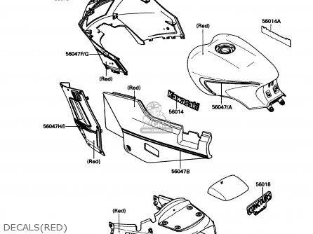 DECALS(RED) - ZG1000A3 CONCOURS 1988 USA CALIFORNIA CANADA