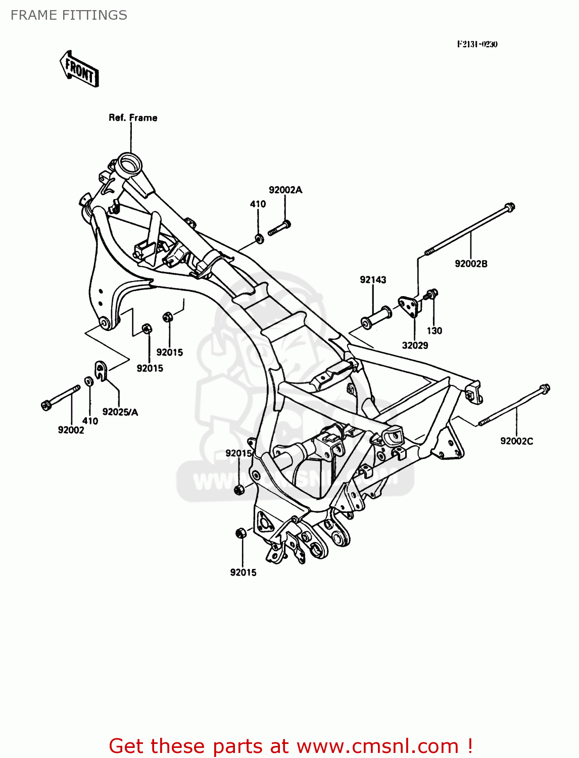 FRAME FITTINGS ZG1000A3A 1000GTR 1988 UNITED KINGDOM
