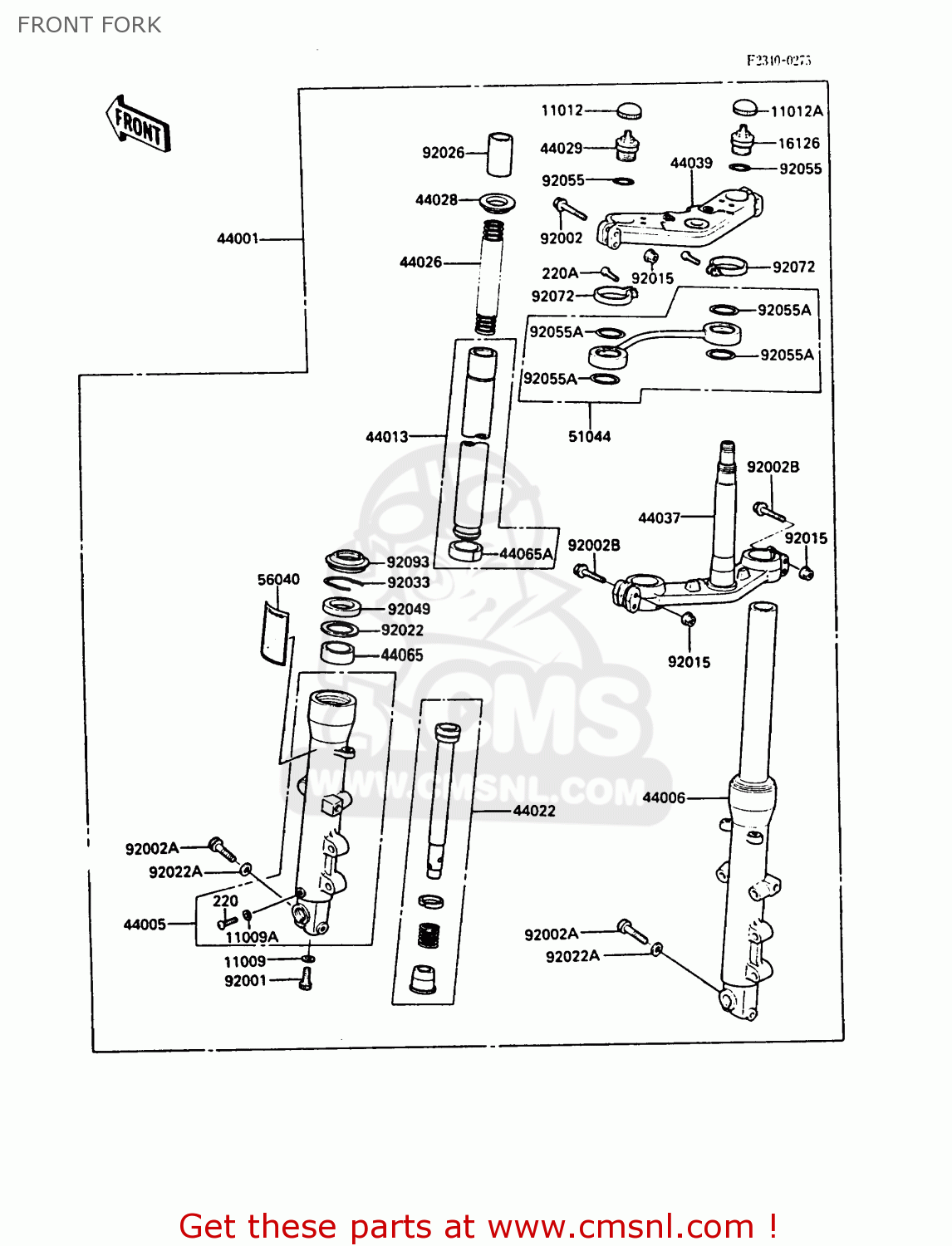 FRONT FORK ZG1000A3A 1000GTR 1988 UNITED KINGDOM