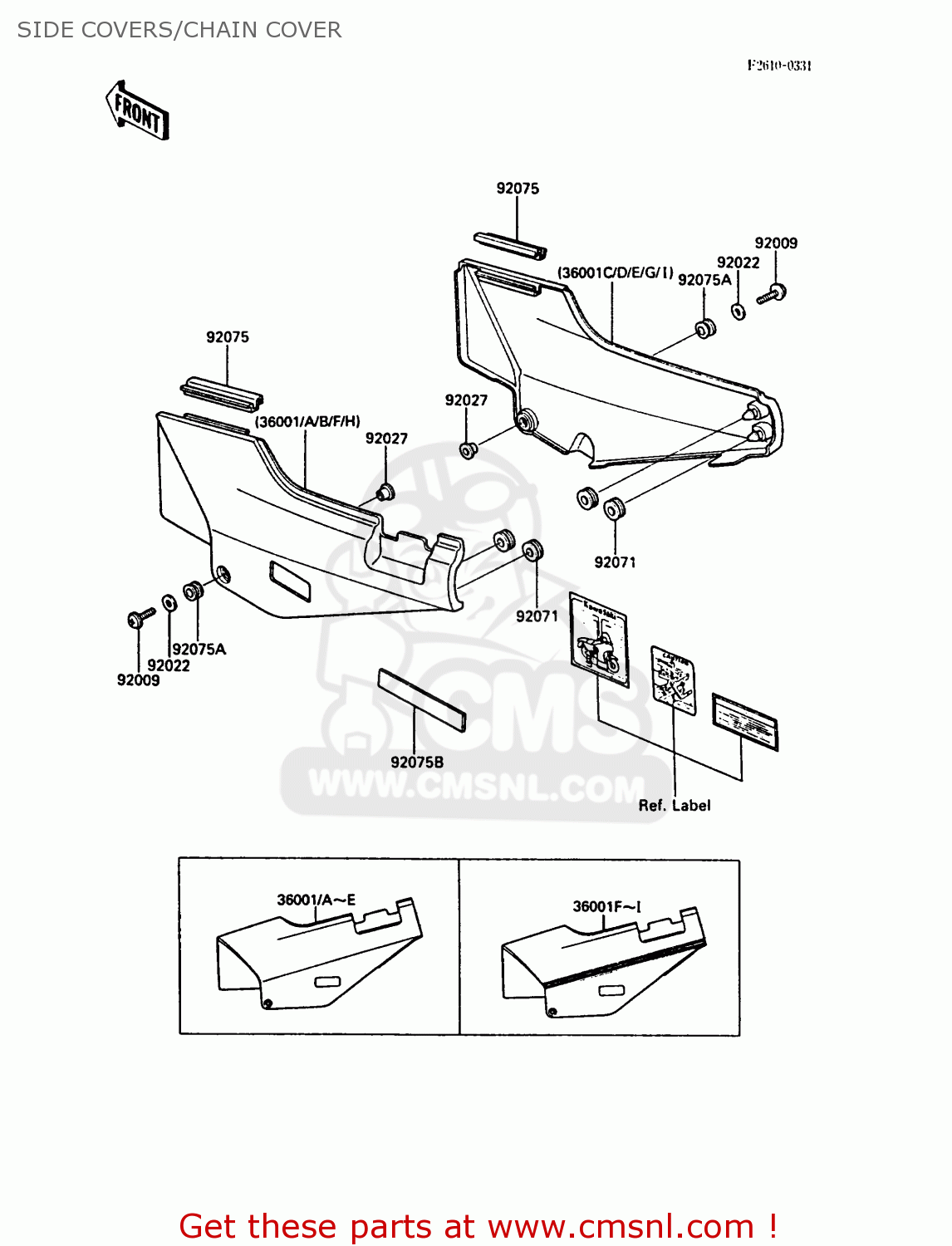 SIDE COVERS/CHAIN COVER ZG1000A3A 1000GTR 1988 UNITED KINGDOM