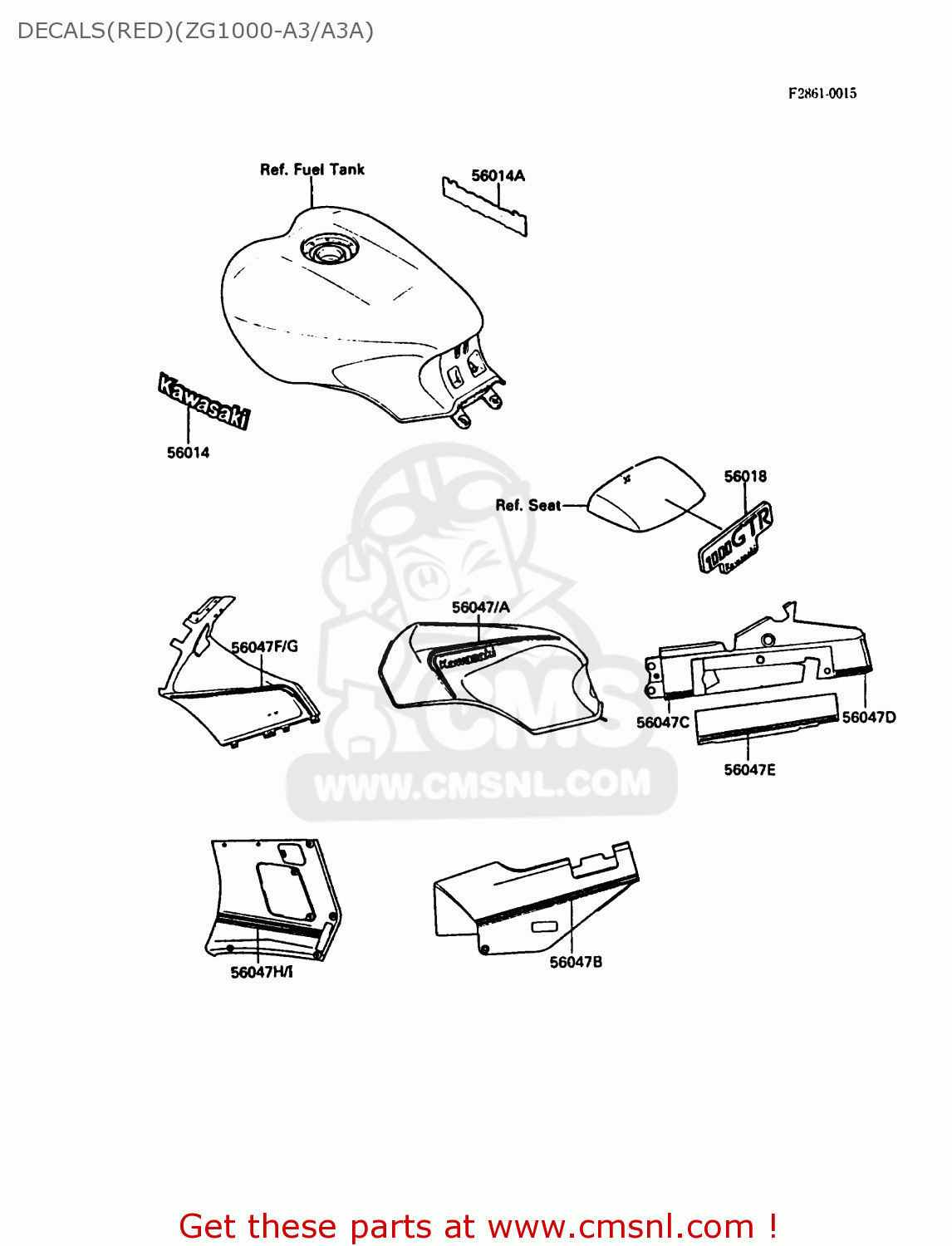 DECALS(RED)(ZG1000-A3/A3A) ZG1000A3A 1000GTR 1988 UNITED KINGDOM