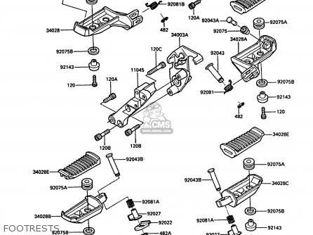 FOOTRESTS - ZG1000A3A 1000GTR 1988 UNITED KINGDOM