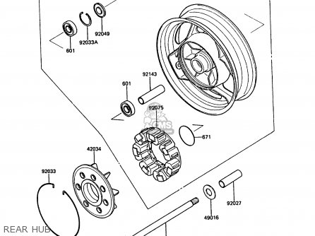 REAR HUB - ZG1000A3A 1000GTR 1988 UNITED KINGDOM