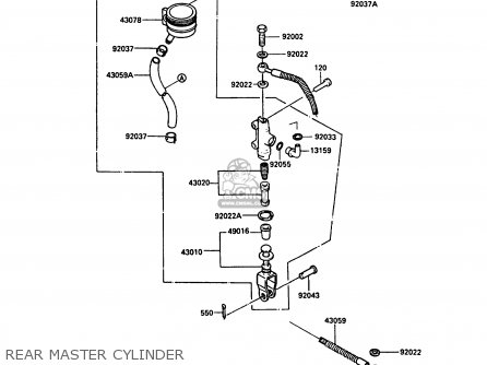 REAR MASTER CYLINDER - ZG1000A3A 1000GTR 1988 UNITED KINGDOM