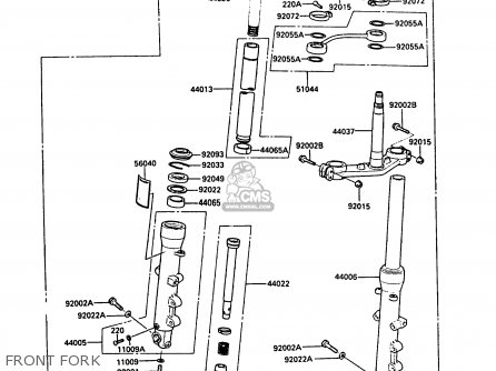 FRONT FORK - ZG1000A3A 1000GTR 1988 UNITED KINGDOM