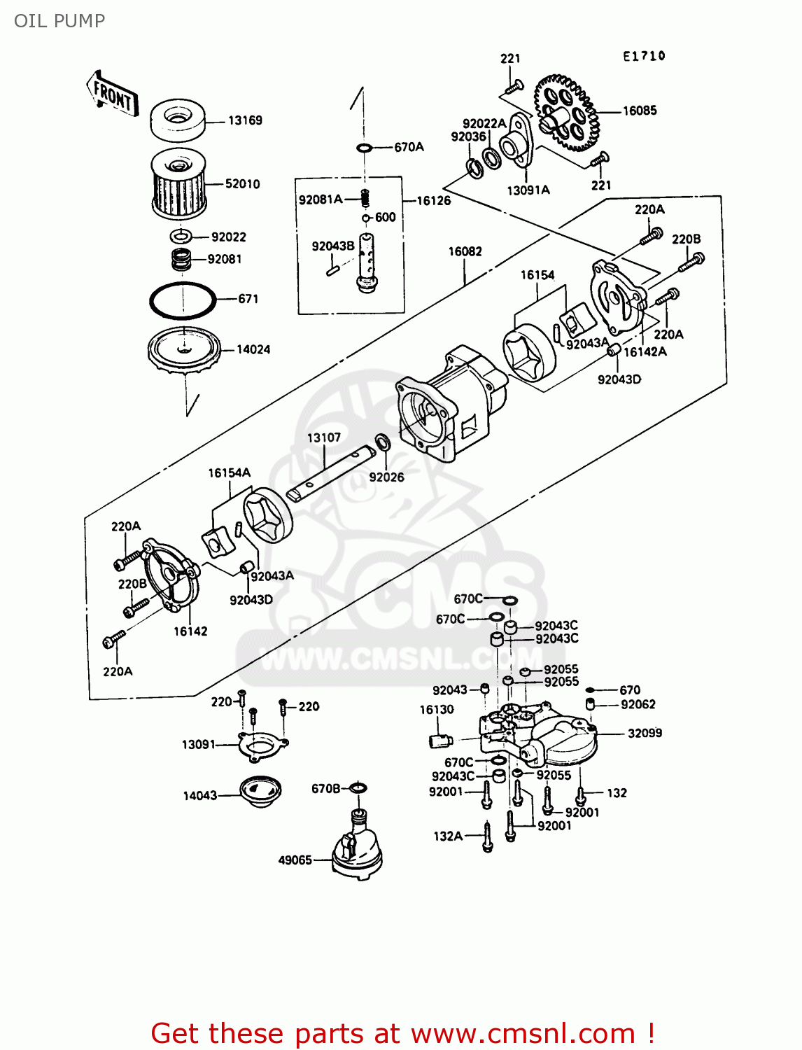 OIL PUMP ZG1000A4 1000GTR 1989 EUROPE FR UK AR NR SD