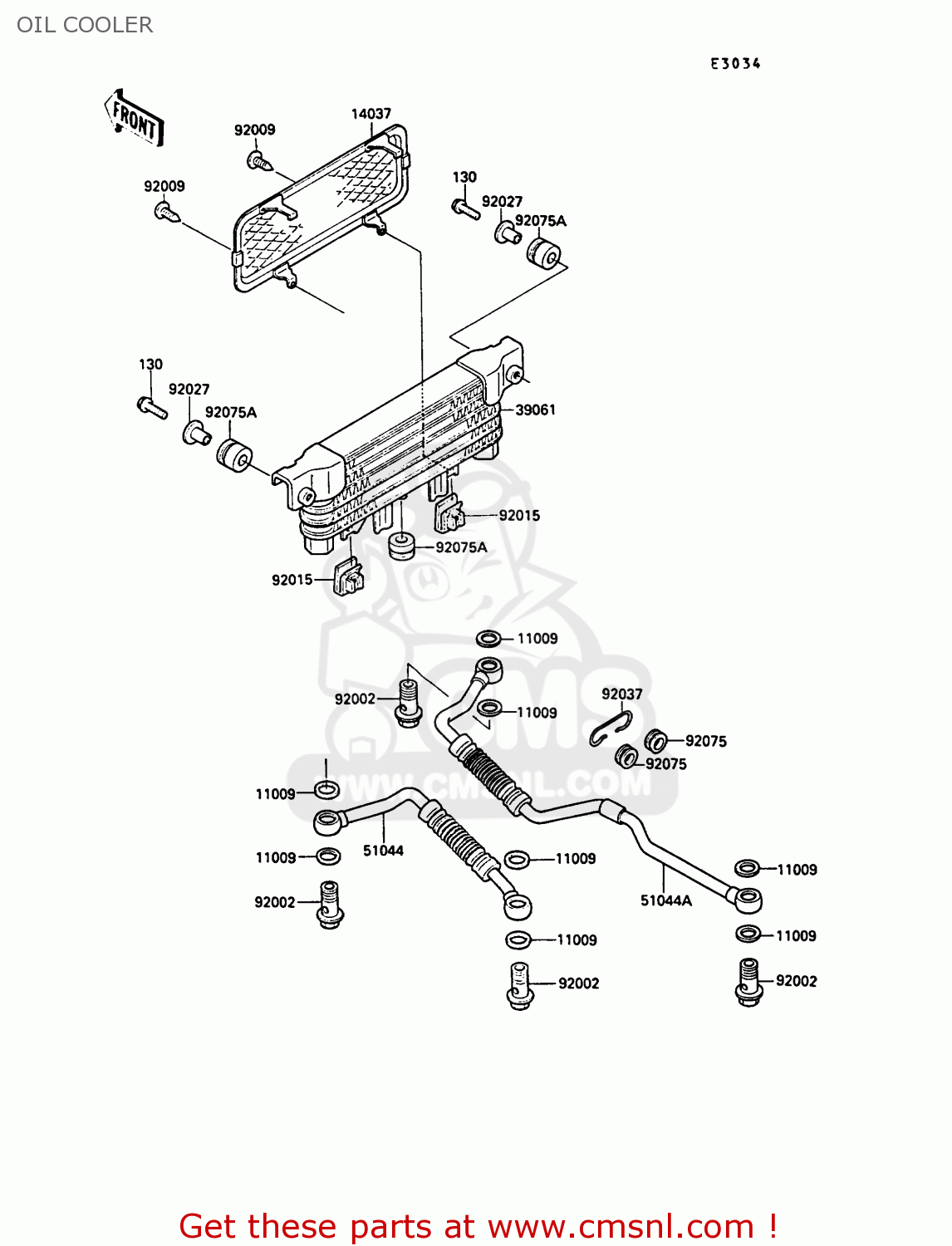 OIL COOLER ZG1000A4 1000GTR 1989 EUROPE FR UK AR NR SD
