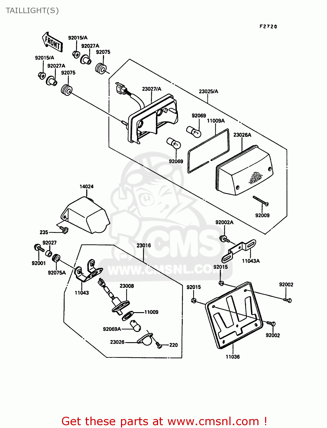 TAILLIGHT(S) ZG1000A4 1000GTR 1989 EUROPE FR UK AR NR SD