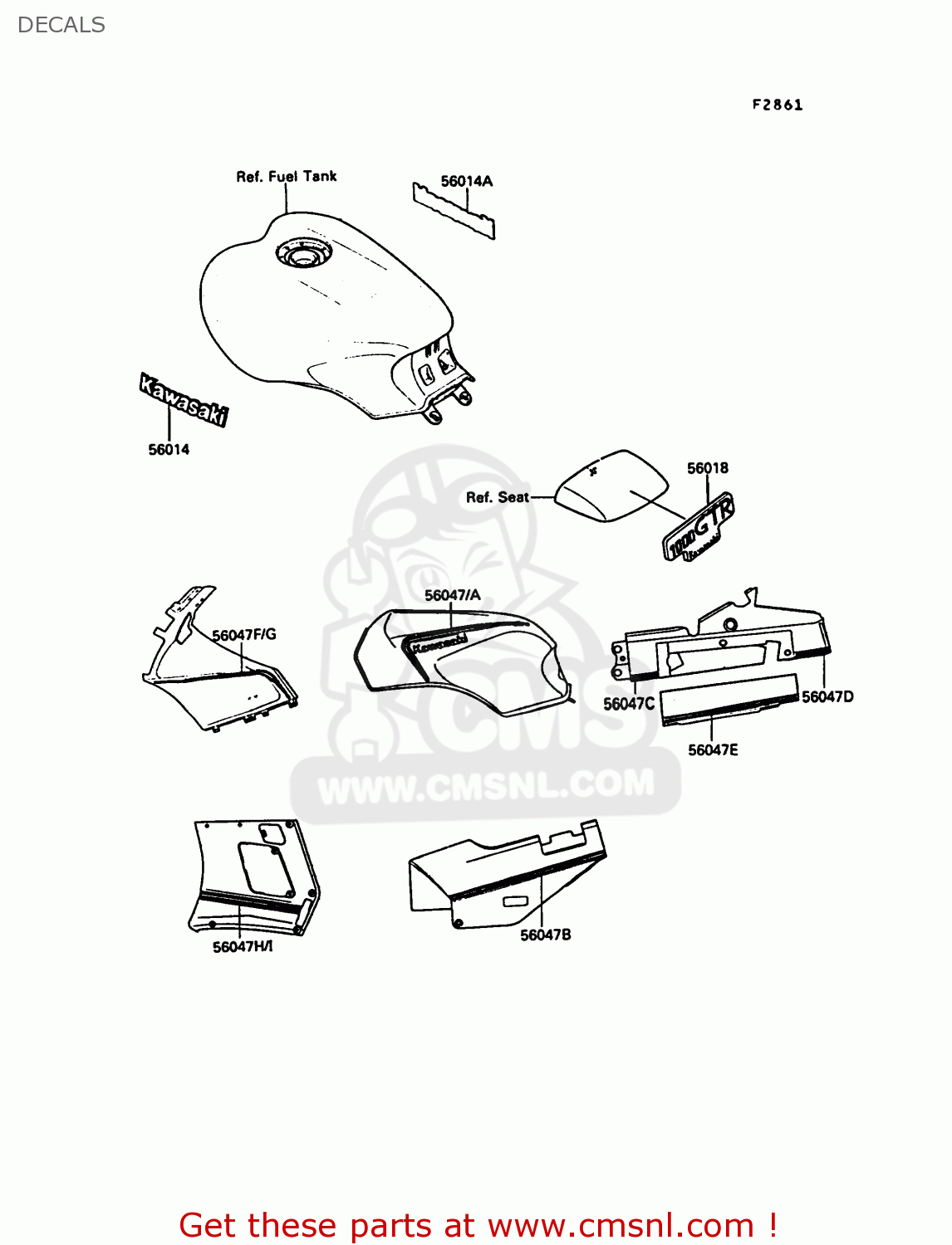 DECALS ZG1000A4 1000GTR 1989 EUROPE FR UK AR NR SD