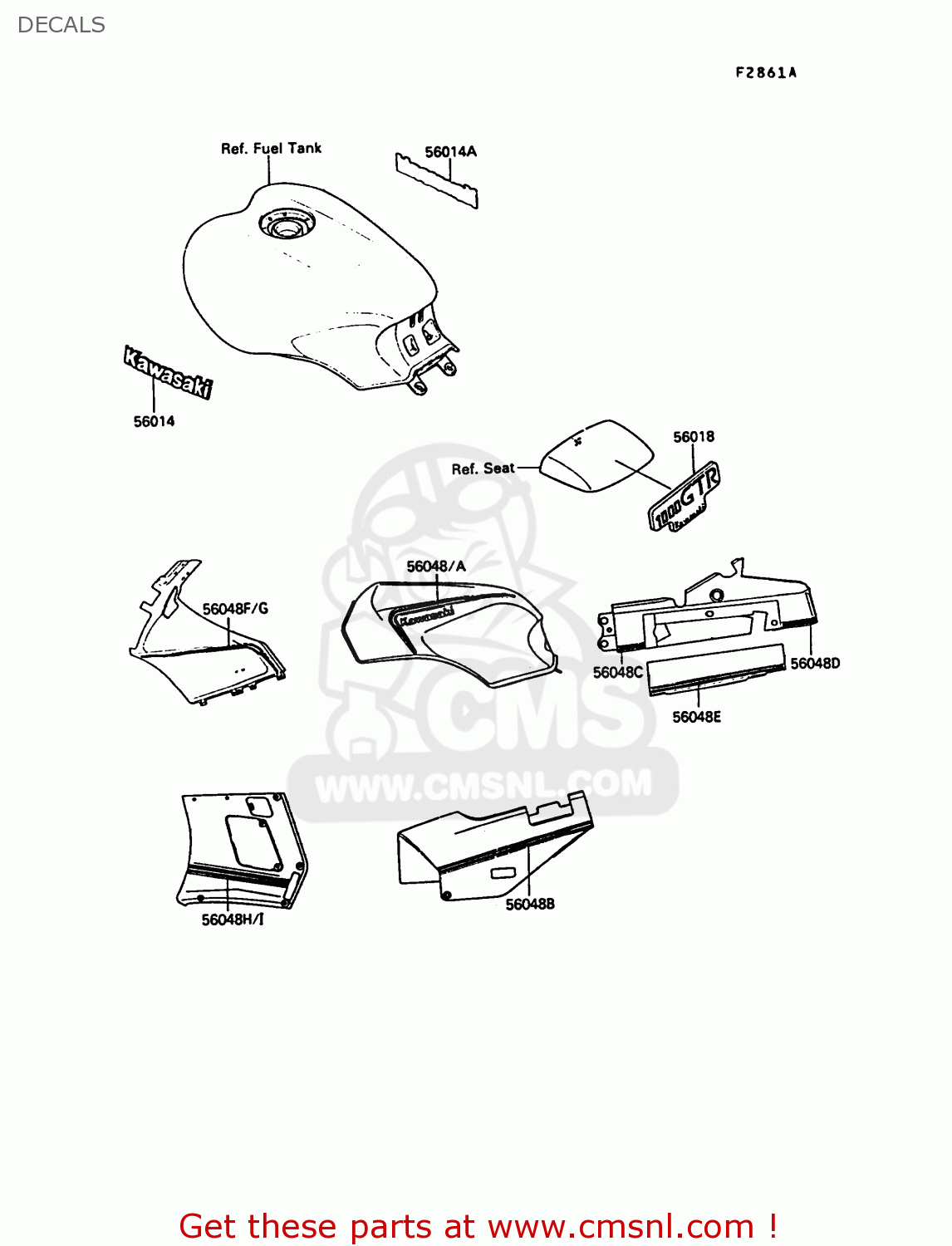 DECALS ZG1000A4 1000GTR 1989 EUROPE FR UK AR NR SD