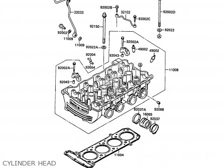 CYLINDER HEAD - ZG1000A4 1000GTR 1989 EUROPE FR UK AR NR SD