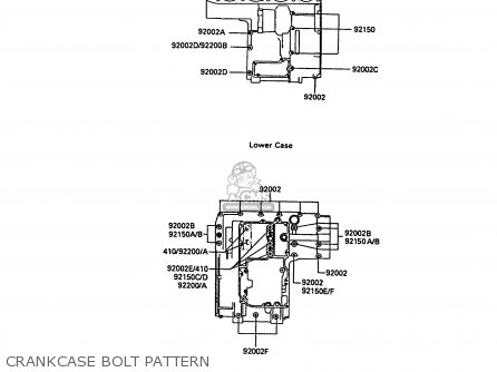 CRANKCASE BOLT PATTERN - ZG1000A4 1000GTR 1989 EUROPE FR UK AR NR SD