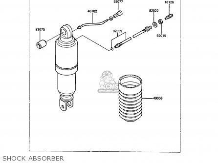 SHOCK ABSORBER - ZG1000A4 1000GTR 1989 EUROPE FR UK AR NR SD