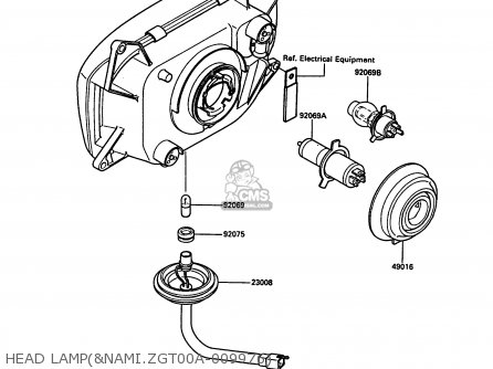 HEAD LAMP(&NAMI.ZGT00A-009976) - ZG1000A4 1000GTR 1989 EUROPE FR UK AR NR SD