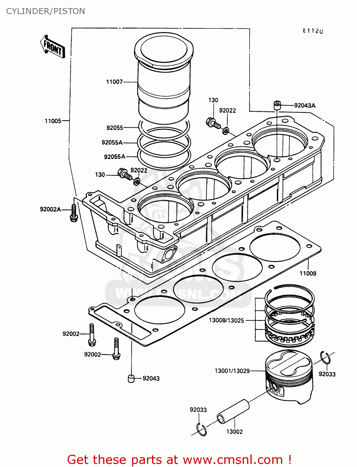 CYLINDER/PISTON ZG1000A4 CONCOURS 1989 CANADA