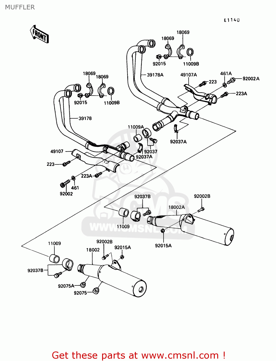 MUFFLER ZG1000A4 CONCOURS 1989 CANADA