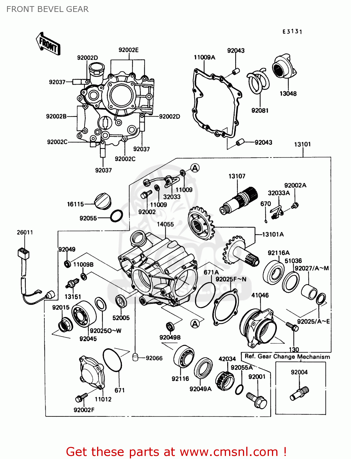 FRONT BEVEL GEAR ZG1000A4 CONCOURS 1989 CANADA