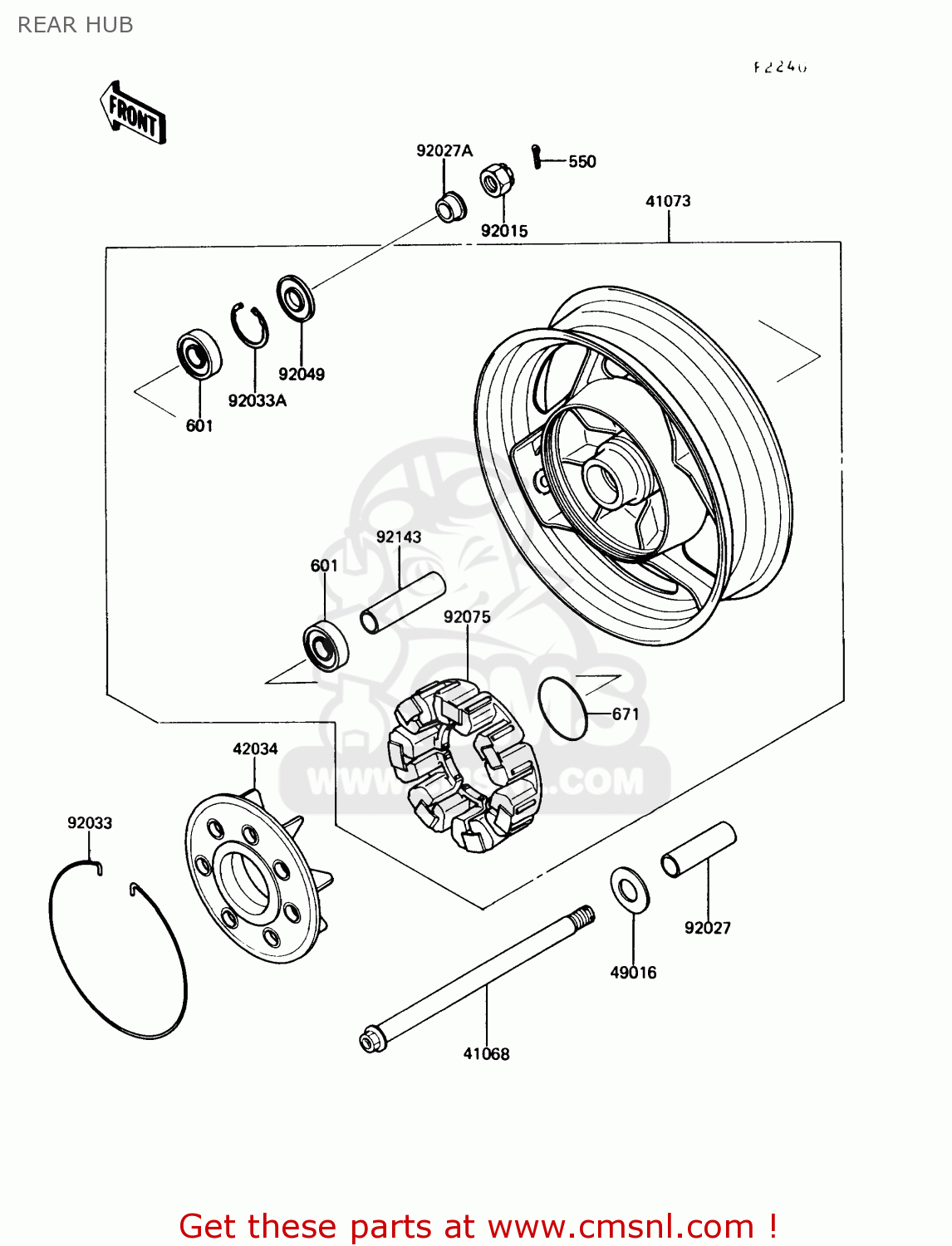 REAR HUB ZG1000A4 CONCOURS 1989 CANADA