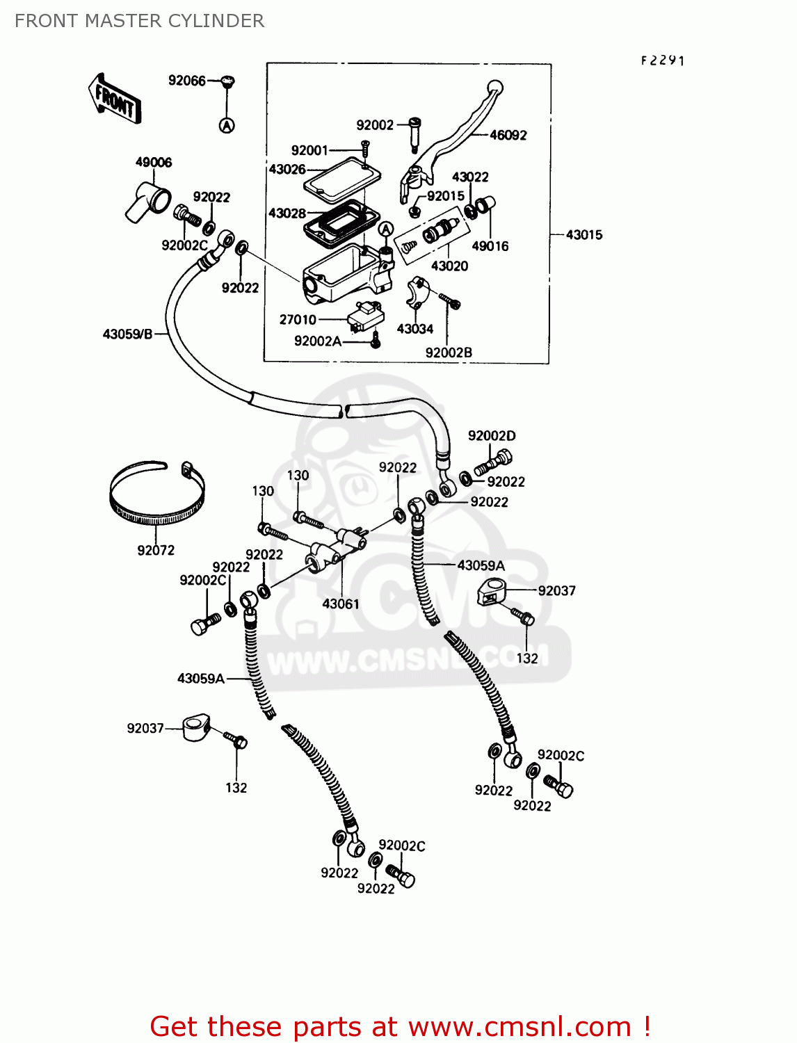 FRONT MASTER CYLINDER ZG1000A4 CONCOURS 1989 CANADA