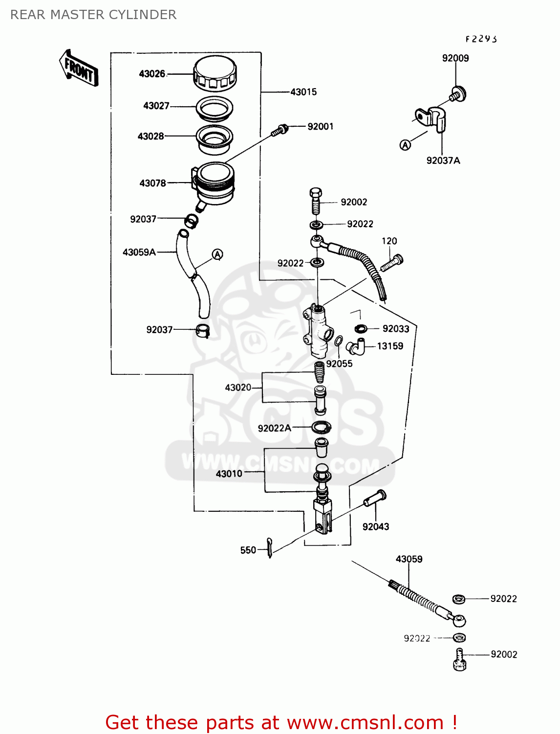 REAR MASTER CYLINDER ZG1000A4 CONCOURS 1989 CANADA