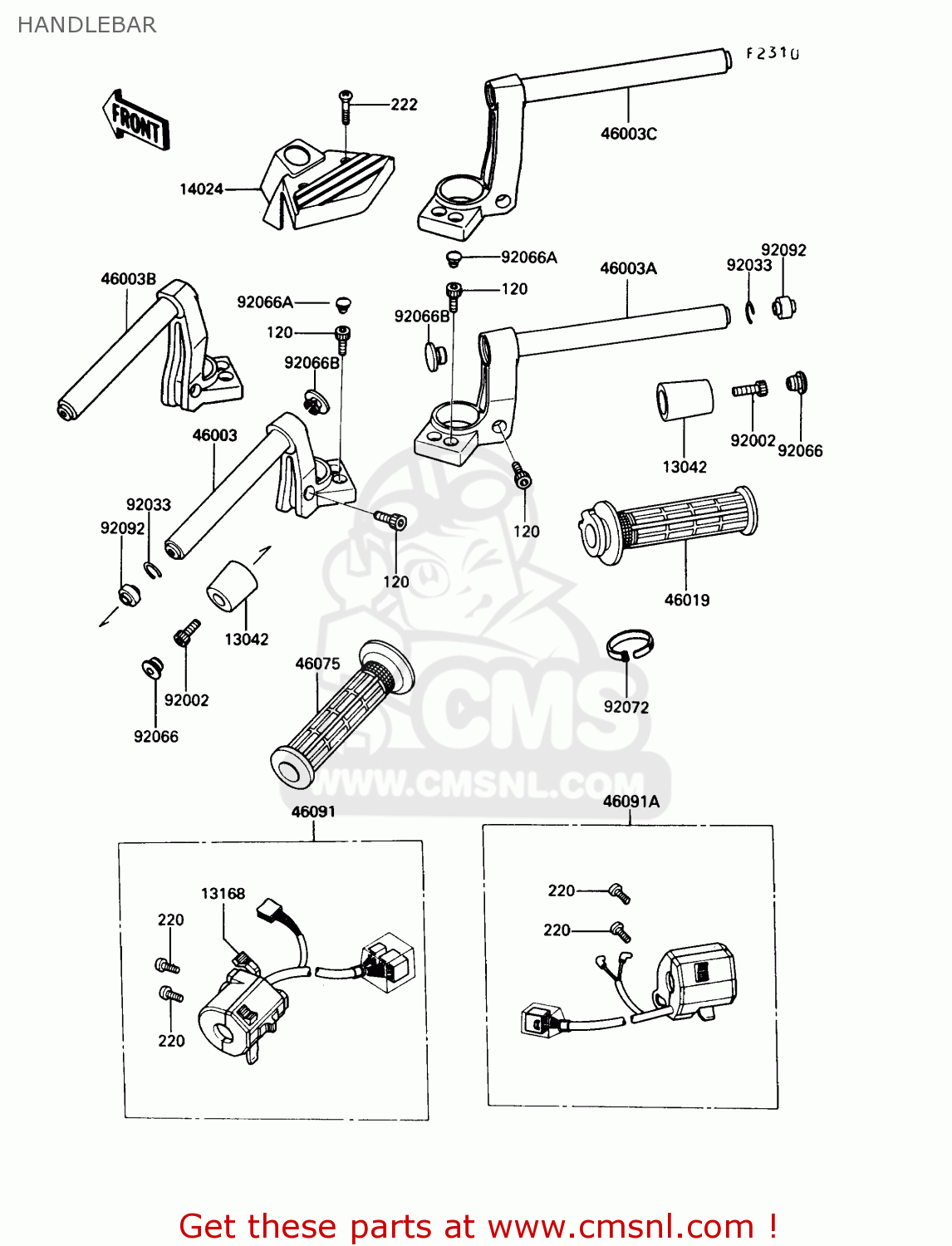 HANDLEBAR ZG1000A4 CONCOURS 1989 CANADA