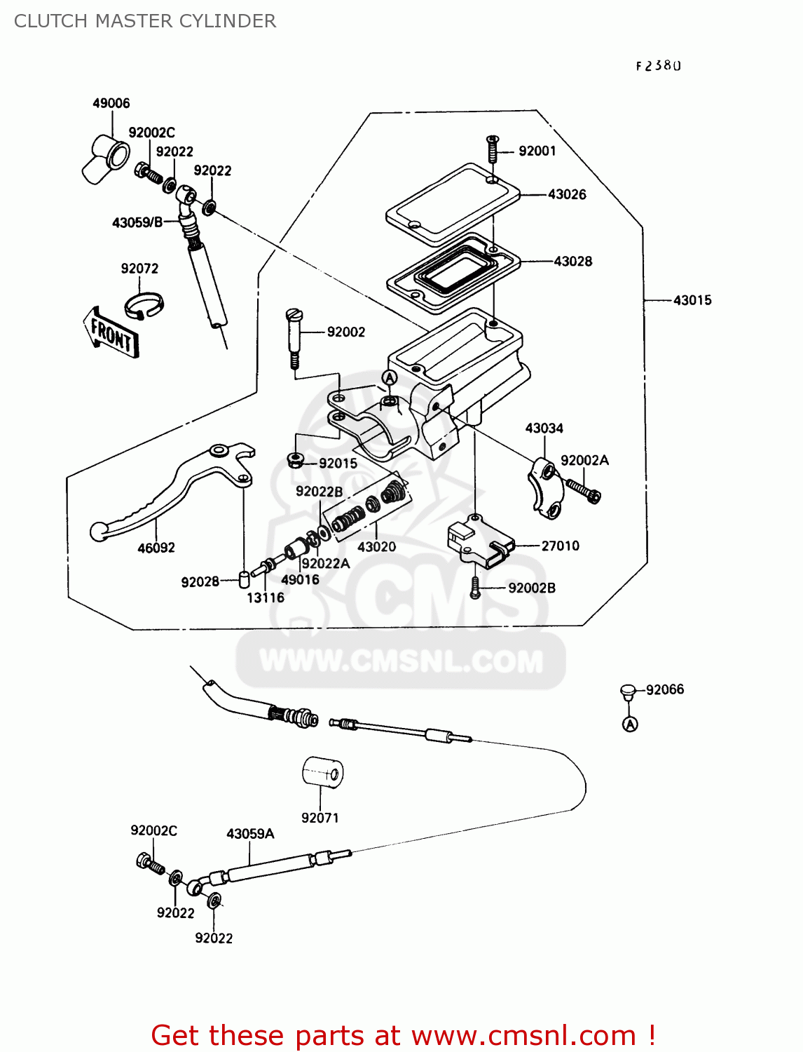 CLUTCH MASTER CYLINDER ZG1000A4 CONCOURS 1989 CANADA