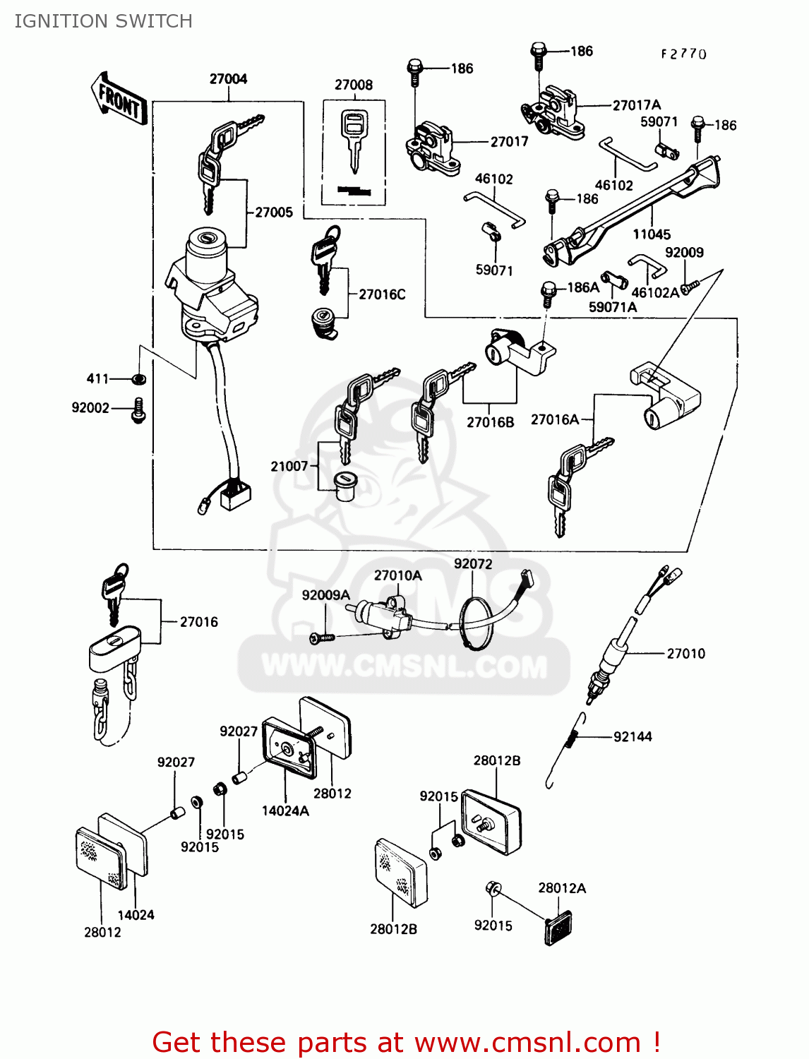 IGNITION SWITCH ZG1000A4 CONCOURS 1989 CANADA