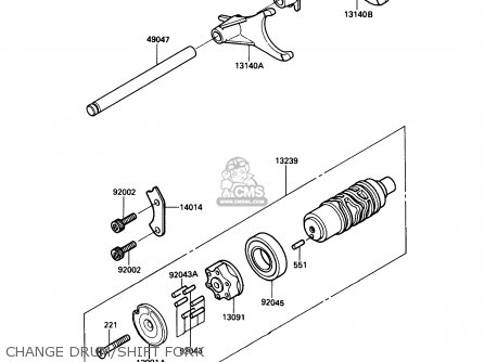 CHANGE DRUM/SHIFT FORK - ZG1000A4 CONCOURS 1989 CANADA