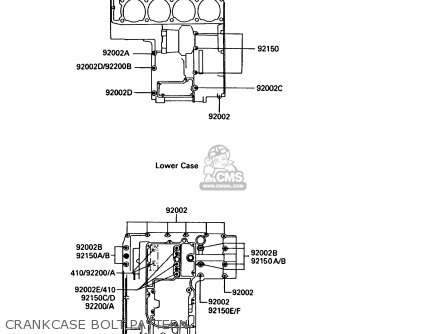 CRANKCASE BOLT PATTERN - ZG1000A4 CONCOURS 1989 CANADA
