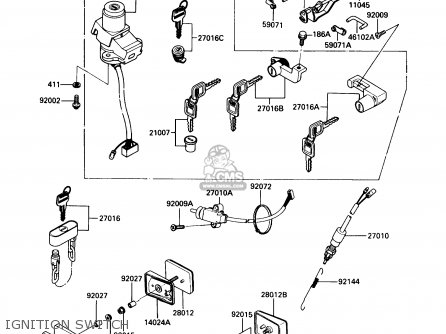 IGNITION SWITCH - ZG1000A4 CONCOURS 1989 CANADA