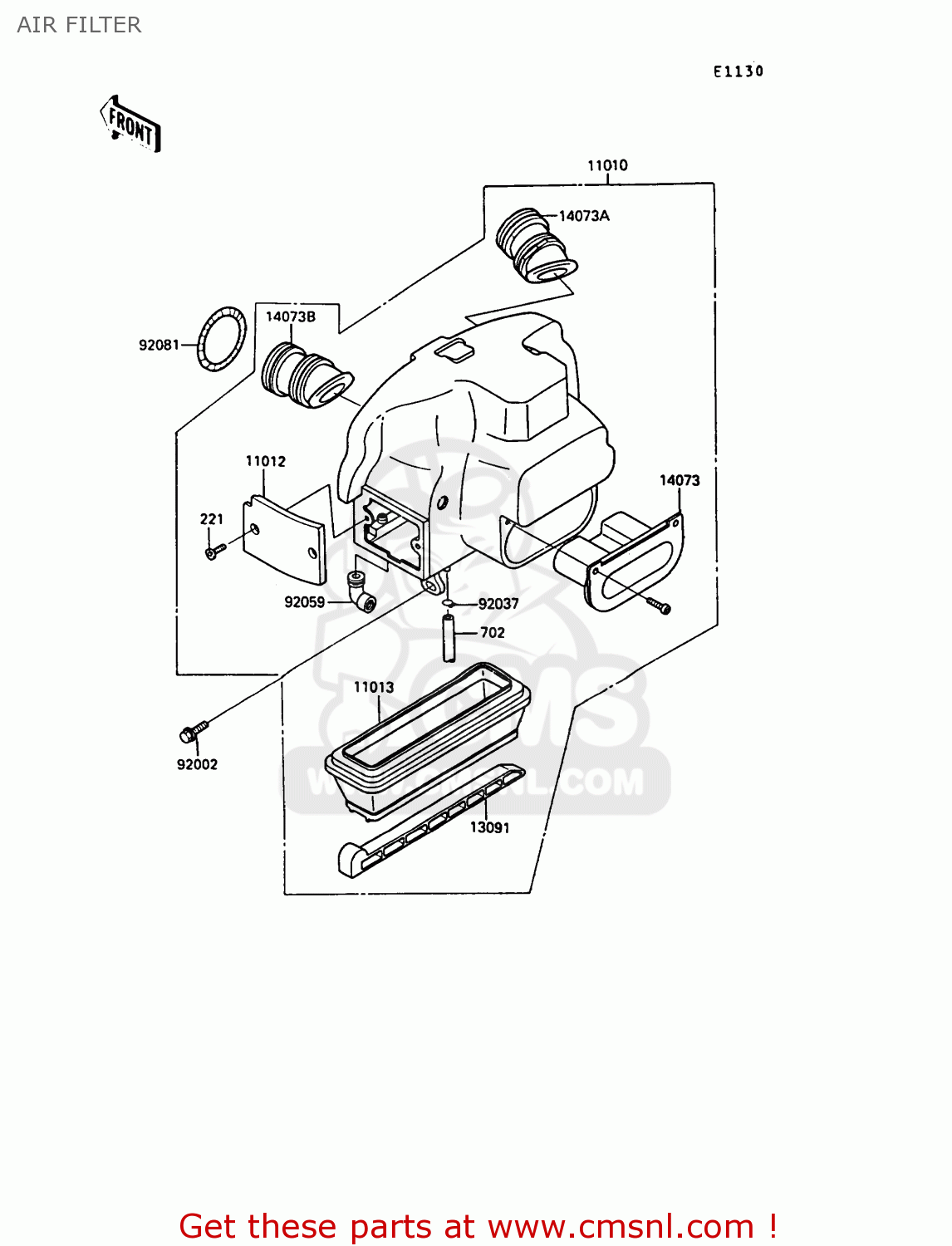 AIR FILTER ZG1000A5 1000GTR 1990 EUROPE UK FR FG IT SD