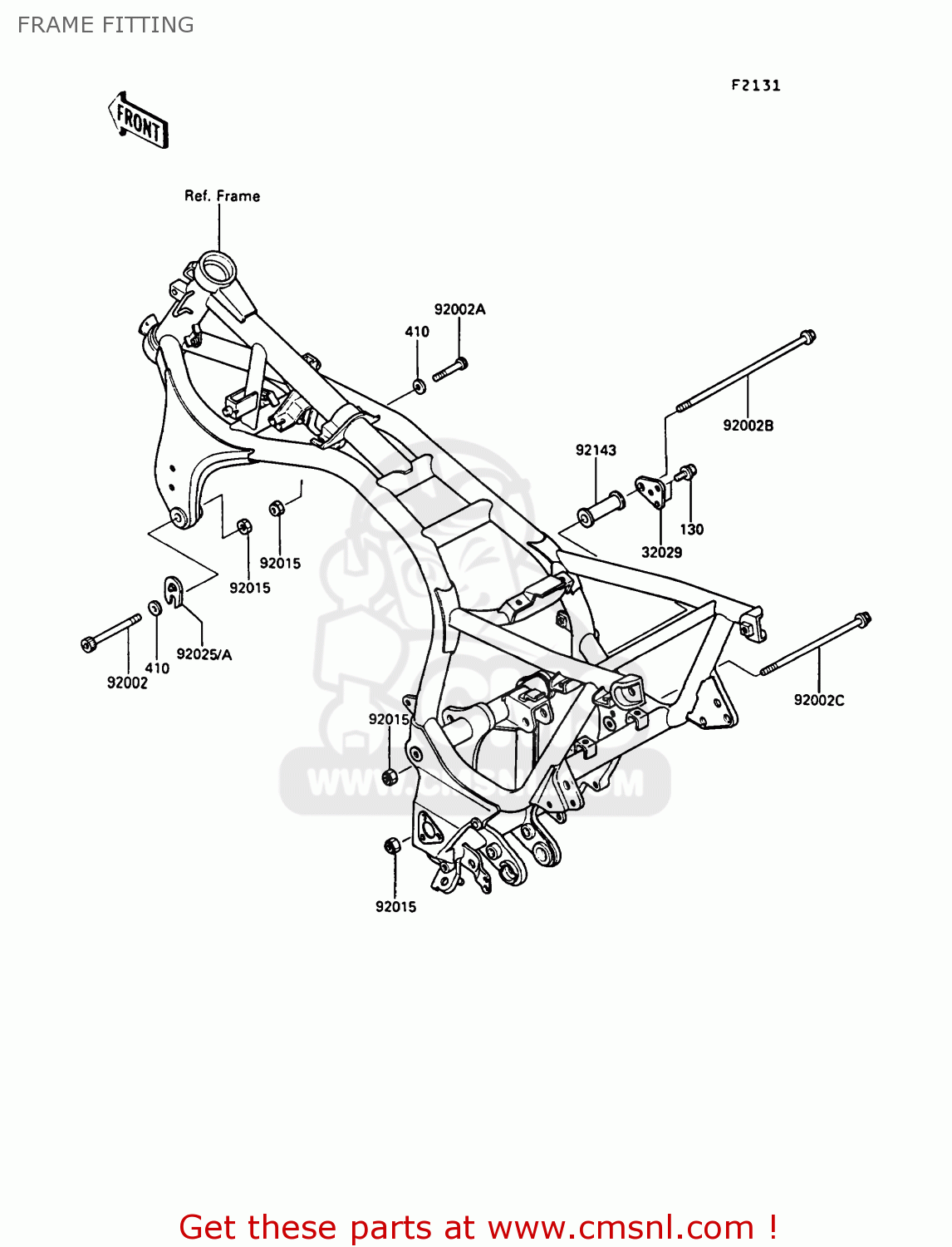 FRAME FITTING ZG1000A5 1000GTR 1990 EUROPE UK FR FG IT SD